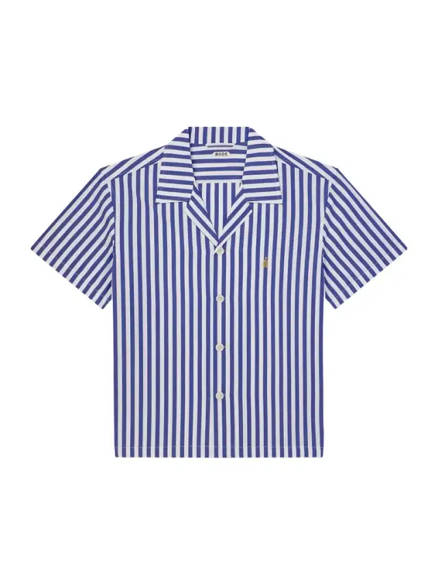 BODE Calliope Camp-Collar Embroidered Striped Cotton-Poplin Shirt - Men