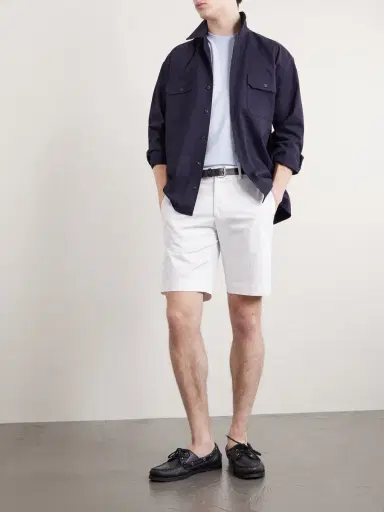 Slowear Slim-Fit Cotton-Blend Gabardine Chino Shorts - Men | Thumbnail 2