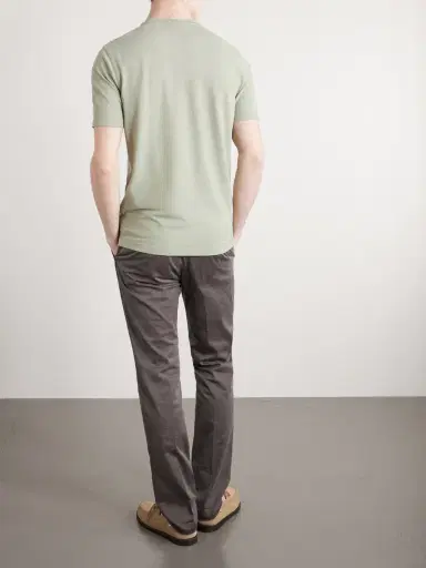 Slowear Slim-Fit Tapered Stretch-Cotton Gabardine Trousers - Men | Thumbnail 4