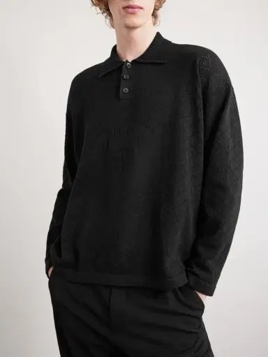 BODE Anisette Pointelle-Knit Cotton Polo Shirt - Men | Thumbnail 3