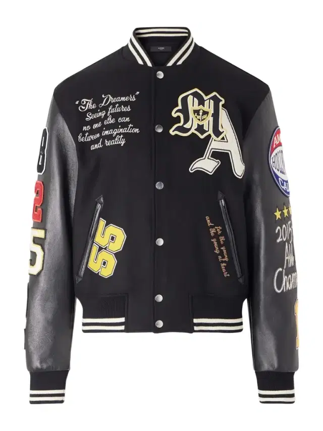 Appliquéd Embroidered Leather and Wool-Blend Varsity Jacket - Men