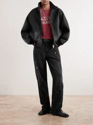 Satoshi Nakamoto Enduro Straight-Leg Padded Paint-Splattered Jeans - Men | Thumbnail 2