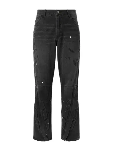 Satoshi Nakamoto Enduro Straight-Leg Padded Paint-Splattered Jeans - Men | Thumbnail 1