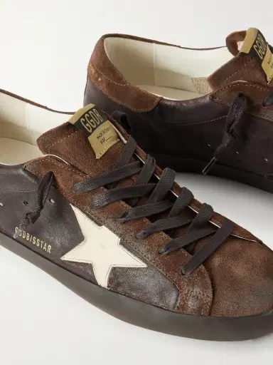 Golden Goose Super-Star Distressed Suede-Trimmed Leather Sneakers - Men | Thumbnail 5 Golden Goose Super-Star Distressed Suede-Trimmed Leather Sneakers - Men | Thumbnail 5