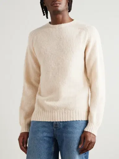 Drake's Brushed Shetland Wool Sweater - Men | Thumbnail 3 Drake's Brushed Shetland Wool Sweater - Men | Thumbnail 3