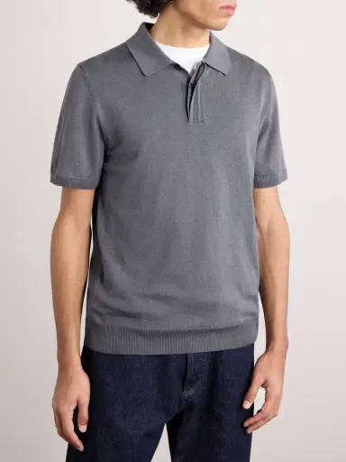 MR P. Silk and Cotton-Blend Polo Shirt - Men | Thumbnail 3