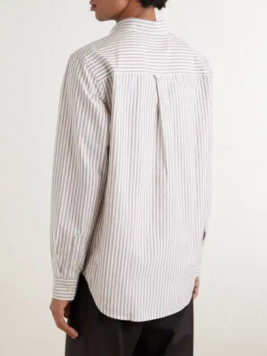 NN07 Colby 5910 Button-Down Collar Logo-Embroidered Striped Organic Cotton Shirt - Men | Thumbnail 4 NN07 Colby 5910 Button-Down Collar Logo-Embroidered Striped Organic Cotton Shirt - Men | Thumbnail 4
