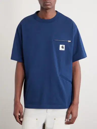 Sacai Carhartt WIP Logo-Appliquéd Cotton-Jersey T-Shirt - Men | Thumbnail 3