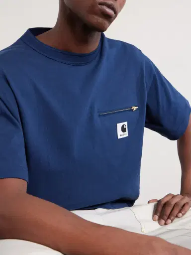 Sacai Carhartt WIP Logo-Appliquéd Cotton-Jersey T-Shirt - Men | Thumbnail 5