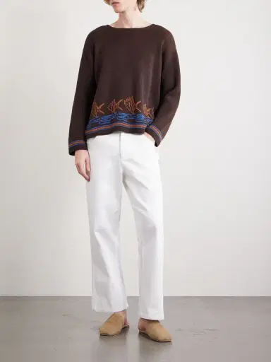 BODE Fish School Intarsia-Knit Cotton Sweater - Men | Thumbnail 2 BODE Fish School Intarsia-Knit Cotton Sweater - Men | Thumbnail 2