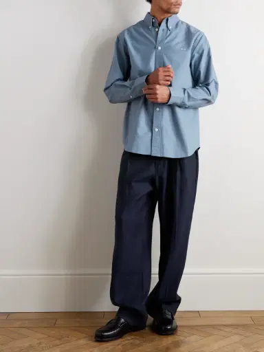 NN07 Colby 5910 Button-Down Collar Logo-Embroidered Organic Cotton Shirt - Men | Thumbnail 2 NN07 Colby 5910 Button-Down Collar Logo-Embroidered Organic Cotton Shirt - Men | Thumbnail 2