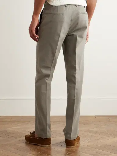 Thom Sweeney Straight-Leg Cotton-Twill Trousers - Men | Thumbnail 4