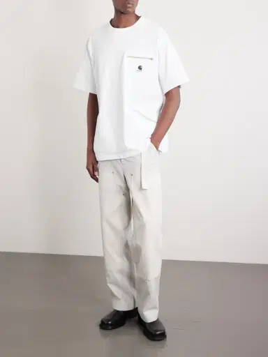 Sacai Carhartt WIP Logo-Appliquéd Cotton-Jersey T-Shirt - Men | Thumbnail 2 Sacai Carhartt WIP Logo-Appliquéd Cotton-Jersey T-Shirt - Men | Thumbnail 2