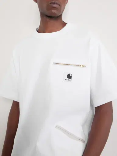 Sacai Carhartt WIP Logo-Appliquéd Cotton-Jersey T-Shirt - Men | Thumbnail 5 Sacai Carhartt WIP Logo-Appliquéd Cotton-Jersey T-Shirt - Men | Thumbnail 5