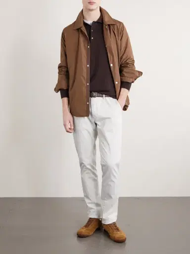 Slowear Slim-Fit Tapered Stretch-Cotton Gabardine Trousers - Men | Thumbnail 2