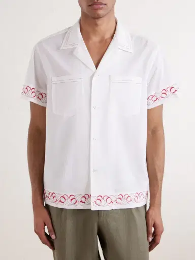 BODE Cherry Lane Camp-Collar Embroidered Cotton-Poplin Shirt - Men | Thumbnail 3 BODE Cherry Lane Camp-Collar Embroidered Cotton-Poplin Shirt - Men | Thumbnail 3