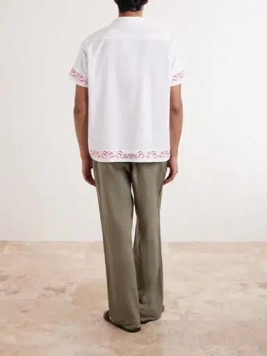 BODE Cherry Lane Camp-Collar Embroidered Cotton-Poplin Shirt - Men | Thumbnail 4 BODE Cherry Lane Camp-Collar Embroidered Cotton-Poplin Shirt - Men | Thumbnail 4