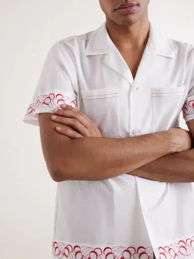 BODE Cherry Lane Camp-Collar Embroidered Cotton-Poplin Shirt - Men | Thumbnail 5 BODE Cherry Lane Camp-Collar Embroidered Cotton-Poplin Shirt - Men | Thumbnail 5