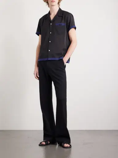 BODE Heart Deco Appliquéd Two-Tone Cotton Shirt - Men | Thumbnail 2