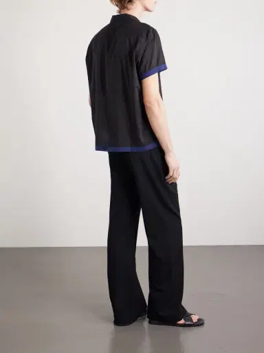 BODE Heart Deco Appliquéd Two-Tone Cotton Shirt - Men | Thumbnail 4