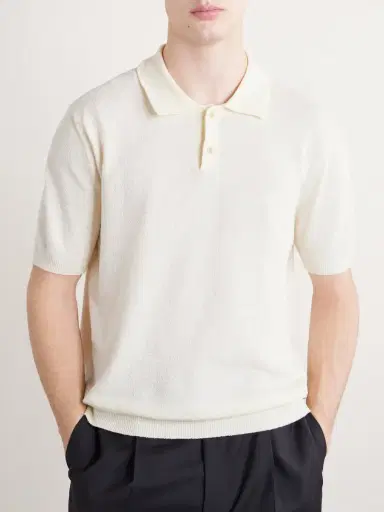 Slowear Slim-Fit Cotton-Blend Terry Polo Shirt - Men | Thumbnail 3