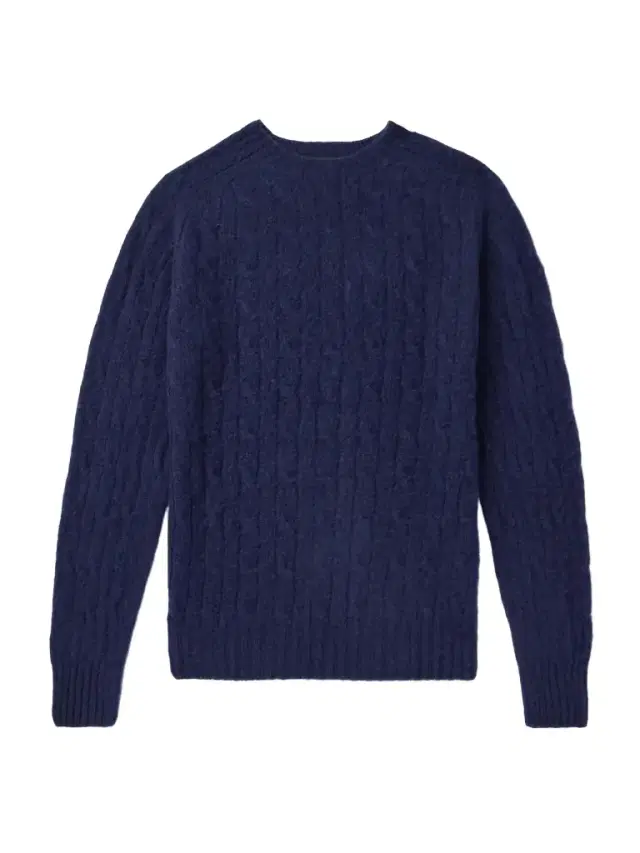 Cable-Knit Brushed Shetland Wool Sweater - Men