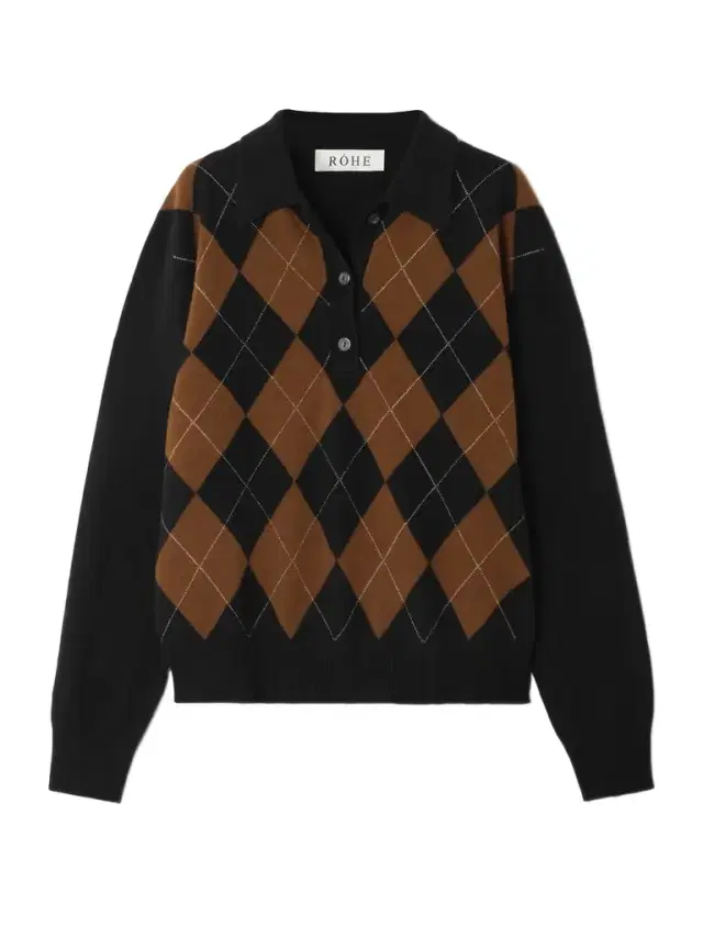 Argyle Wool Polo Sweater