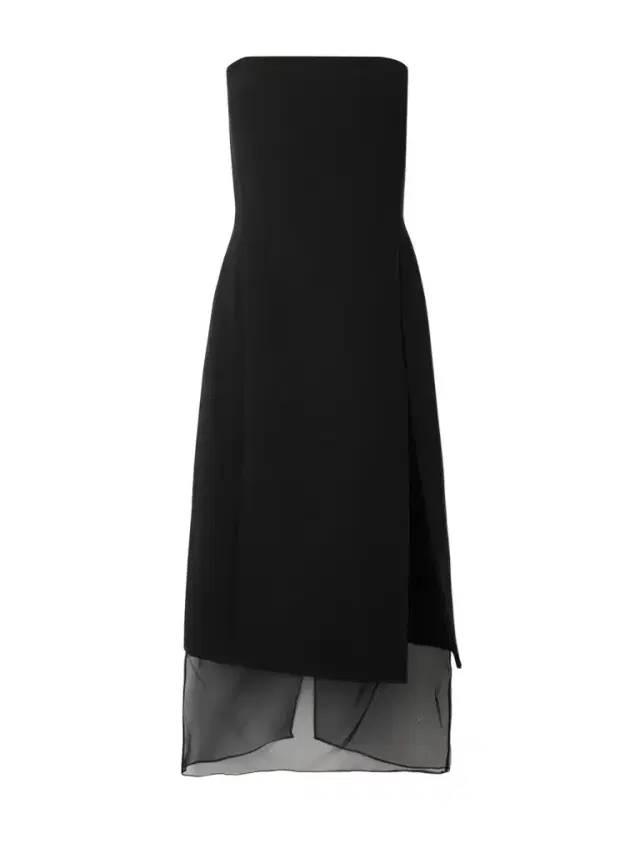 Portia Strapless Draped Crepe Midi Dress