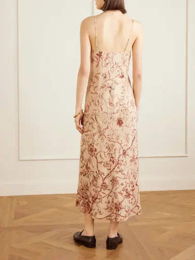 Loro Piana Floral Silk-jacquard Midi Dress | Thumbnail 3 Loro Piana Floral Silk-jacquard Midi Dress | Thumbnail 3