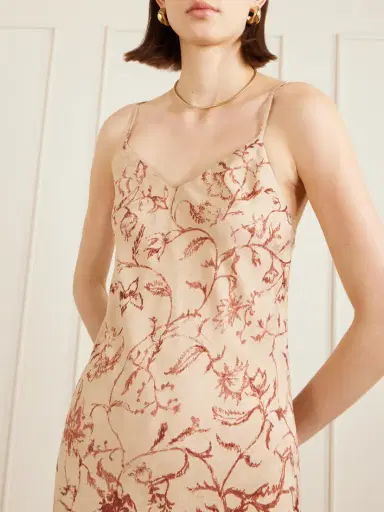 Loro Piana Floral Silk-jacquard Midi Dress | Thumbnail 4 Loro Piana Floral Silk-jacquard Midi Dress | Thumbnail 4