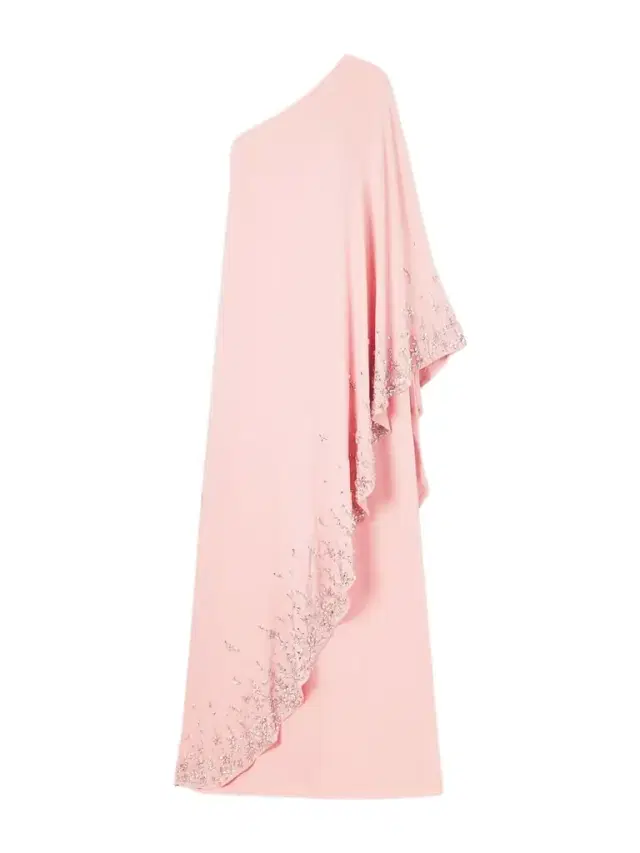 One-shoulder Crystal-embellished Silk-blend Crepe Gown