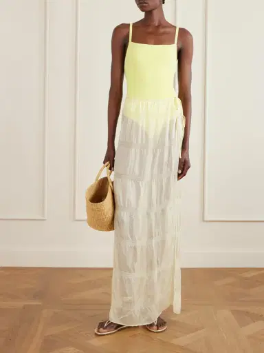 Kiki de Montparnasse Smocked Silk-blend Maxi Skirt | Thumbnail 2 Kiki de Montparnasse Smocked Silk-blend Maxi Skirt | Thumbnail 2