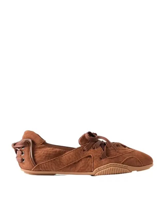 Bilaria Pigalle Leather-trimmed Suede Sneakers