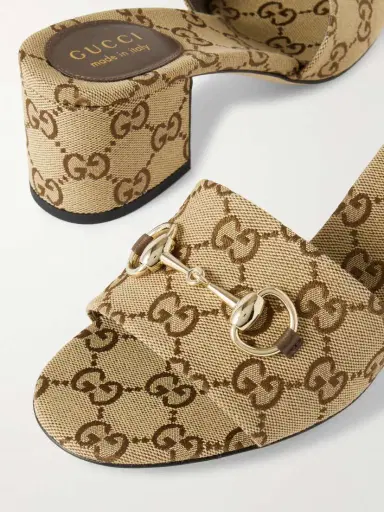 Gucci Horsebit-embellished Canvas-jacquard Mules | Thumbnail 4 Gucci Horsebit-embellished Canvas-jacquard Mules | Thumbnail 4