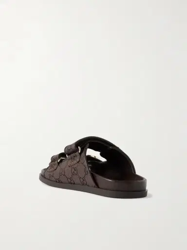 Gucci Embellished Printed Canvas-jacquard Sandals | Thumbnail 3