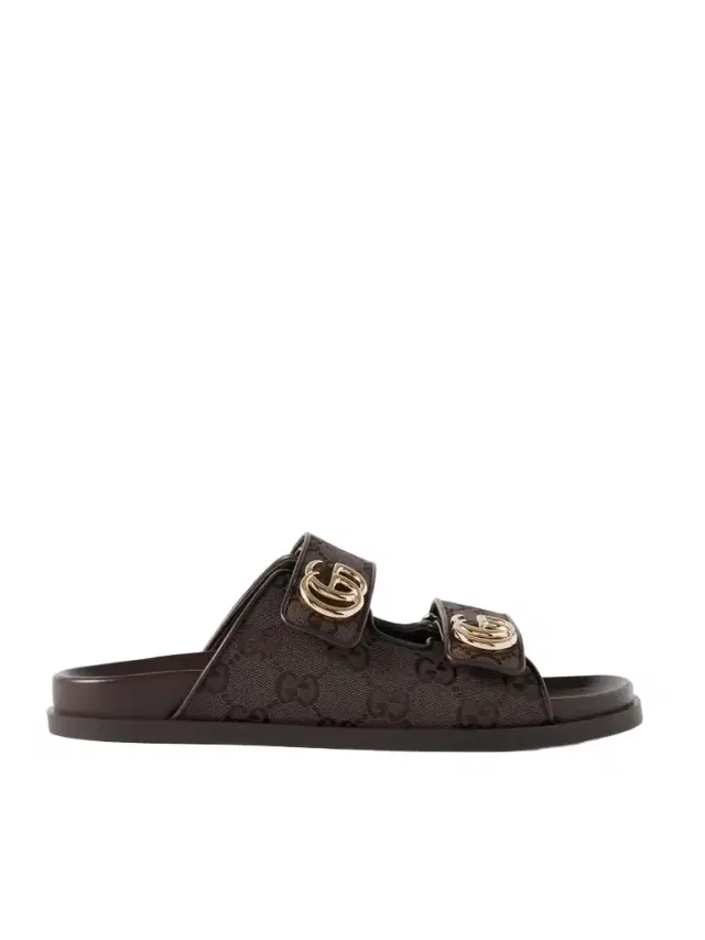 Embellished Printed Canvas-jacquard Sandals