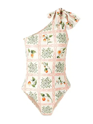 Agua by Agua Bendita Remedios One-shoulder Printed Recycled Swimsuit | Thumbnail 1 Agua by Agua Bendita Remedios One-shoulder Printed Recycled Swimsuit | Thumbnail 1