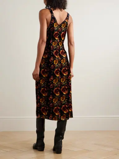 R13 Floral-print Velvet Midi Dress | Thumbnail 3