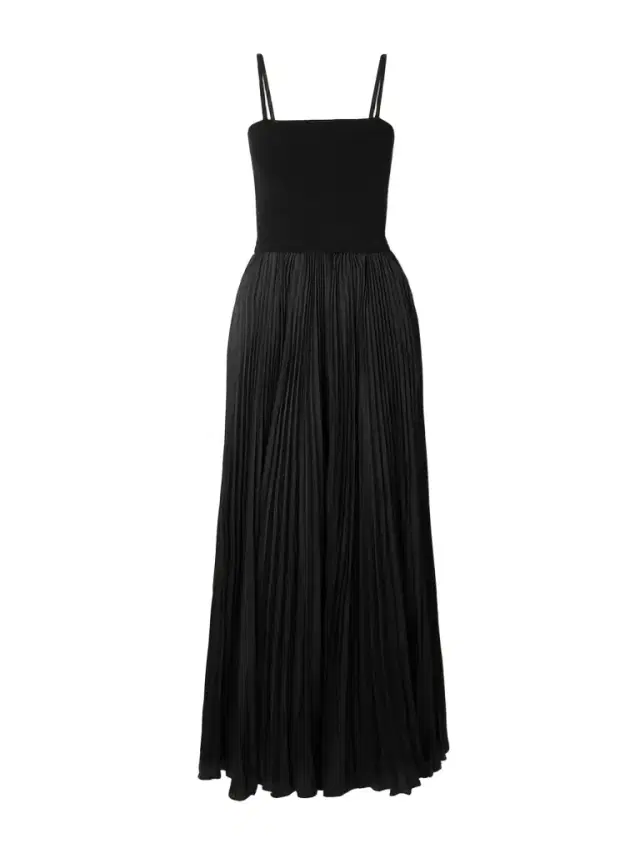 Estelle Convertible Stretch-knit And Pleated Satin Maxi Dress