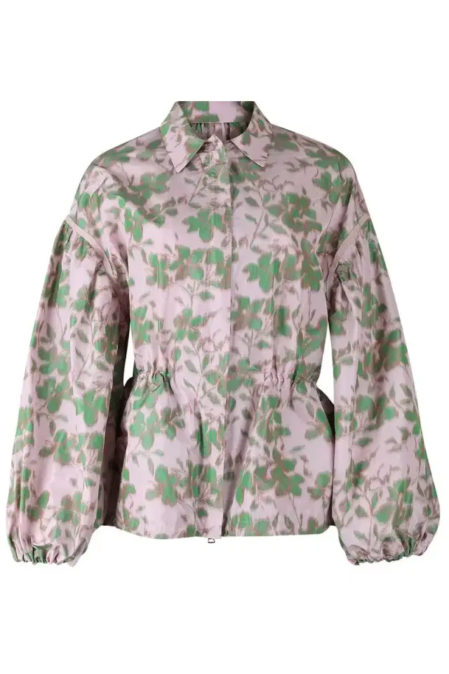 Floral Drawstring Coat