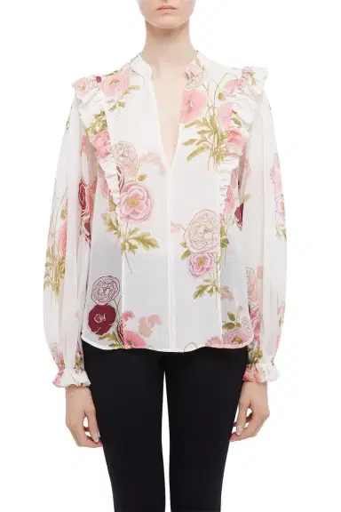 Giambattista Valli Long Sleeve Floral Blouse | Thumbnail 2