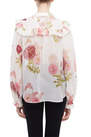 Giambattista Valli Long Sleeve Floral Blouse | Thumbnail 3