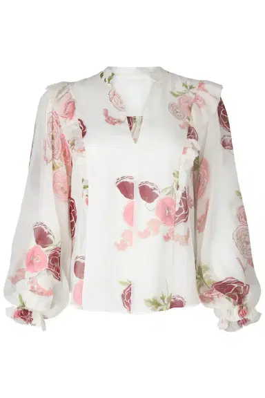 Giambattista Valli Long Sleeve Floral Blouse | Thumbnail 1