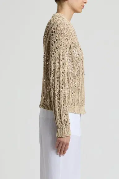 PESERICO Round Neck Sequin Sweater | Thumbnail 4