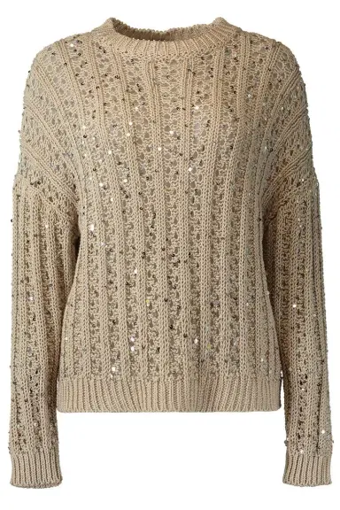 PESERICO Round Neck Sequin Sweater | Thumbnail 1