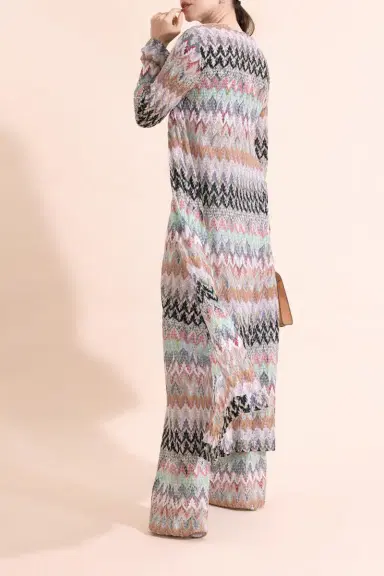 Missoni Wide Leg Knit Trousers - White Pink Blue | Thumbnail 4
