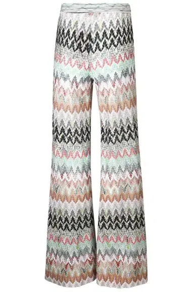Missoni Wide Leg Knit Trousers - White Pink Blue | Thumbnail 5