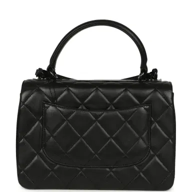 Chanel Chanel Medium Trendy CC Top Handle Flap So Bag Black Lambskin Black Hardware | Thumbnail 4 Chanel Chanel Medium Trendy CC Top Handle Flap So Bag Black Lambskin Black Hardware | Thumbnail 4