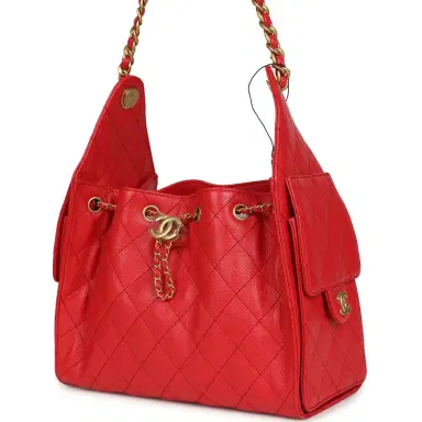 Chanel Chanel Small 25 Hobo Bag Dark Red Caviar Antique Gold Hardware | Thumbnail 5 Chanel Chanel Small 25 Hobo Bag Dark Red Caviar Antique Gold Hardware | Thumbnail 5
