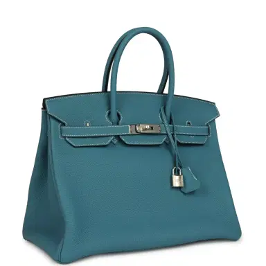 HERMÈS Hermes Birkin 35 Blue Jean Togo Palladium Hardware | Thumbnail 2 HERMÈS Hermes Birkin 35 Blue Jean Togo Palladium Hardware | Thumbnail 2